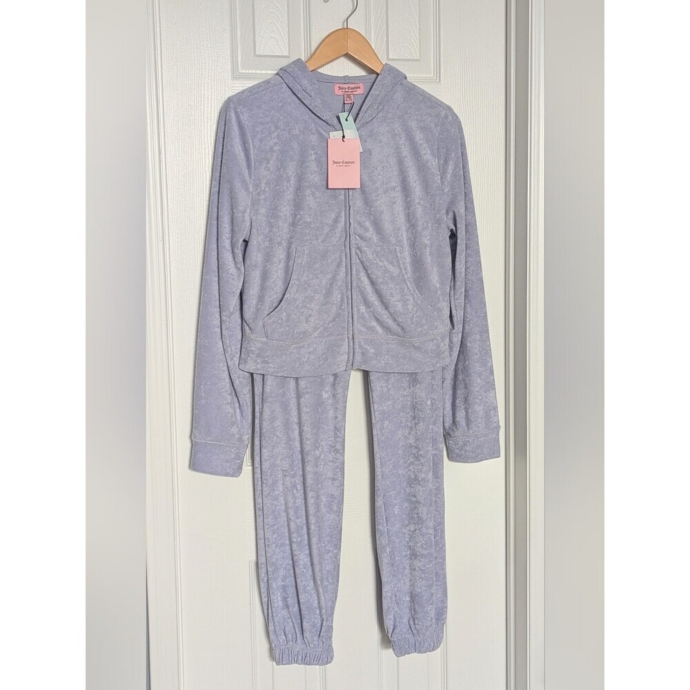 NWT Juicy Couture Women's (XL) 2-Piece Terry Cloth Tracksuit w/Rhinestone Logos